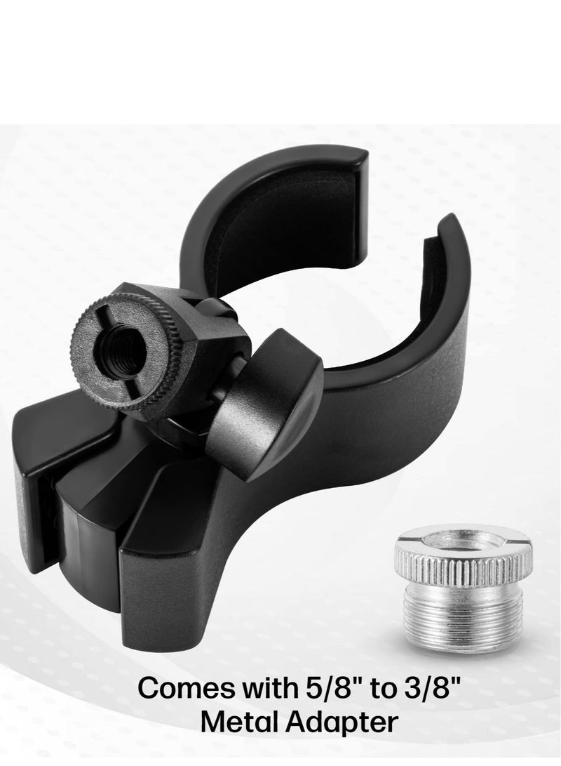 2 Pcs Upgraded Mic Clip Holder, Adjustable Microphone Holder for Microphones with Outer Diameter Between 32mm and 60mm, with 58