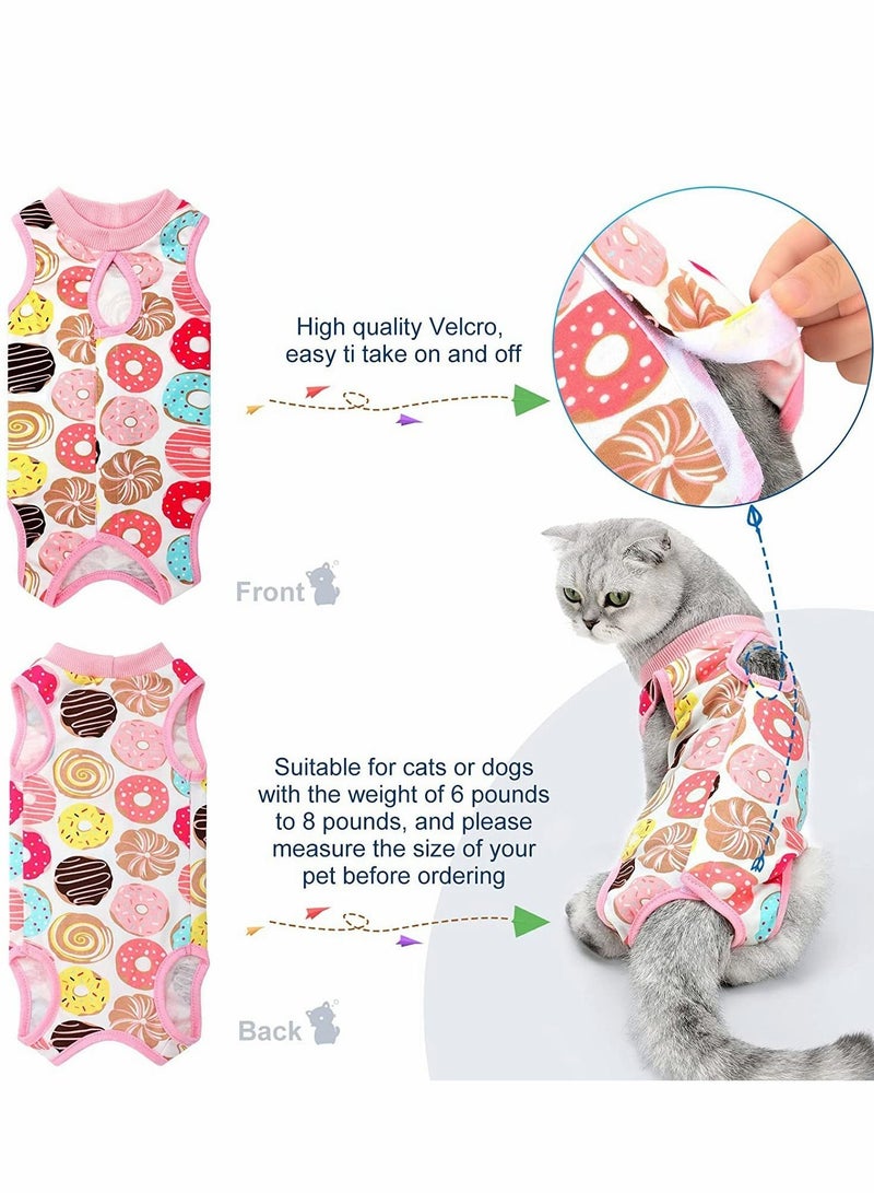 4 PCS Cat Recovery Suit Cat Surgery Recovery Suit Kittens Physiological Clothes Cotton Breathable Cat Clothes for Abdominal Wounds or Skin Diseases - M