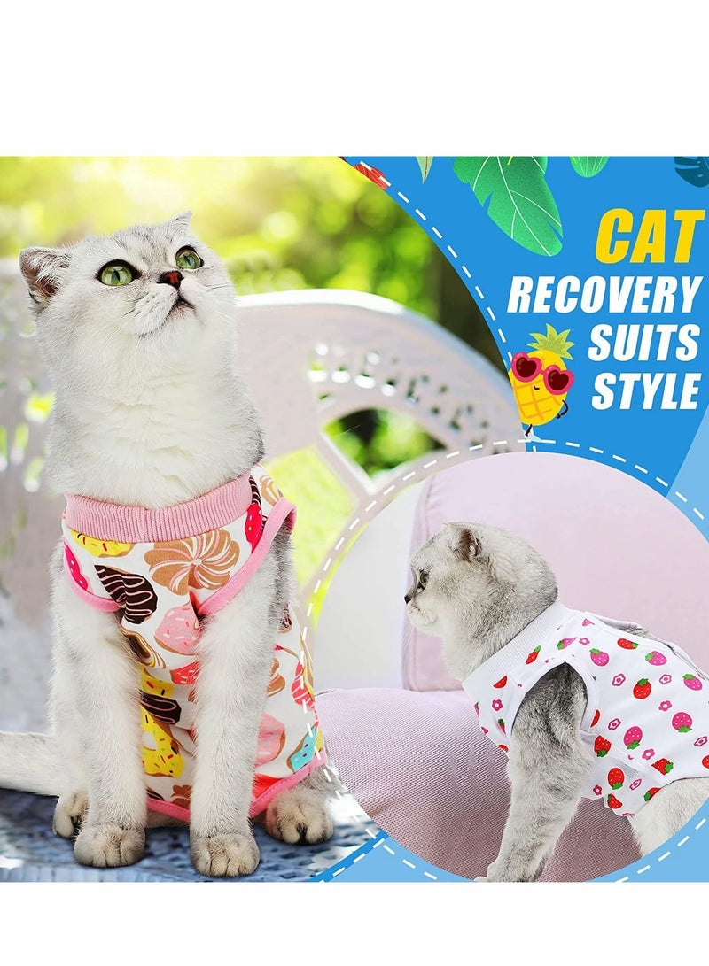 4 PCS Cat Recovery Suit Cat Surgery Recovery Suit Kittens Physiological Clothes Cotton Breathable Cat Clothes for Abdominal Wounds or Skin Diseases - M