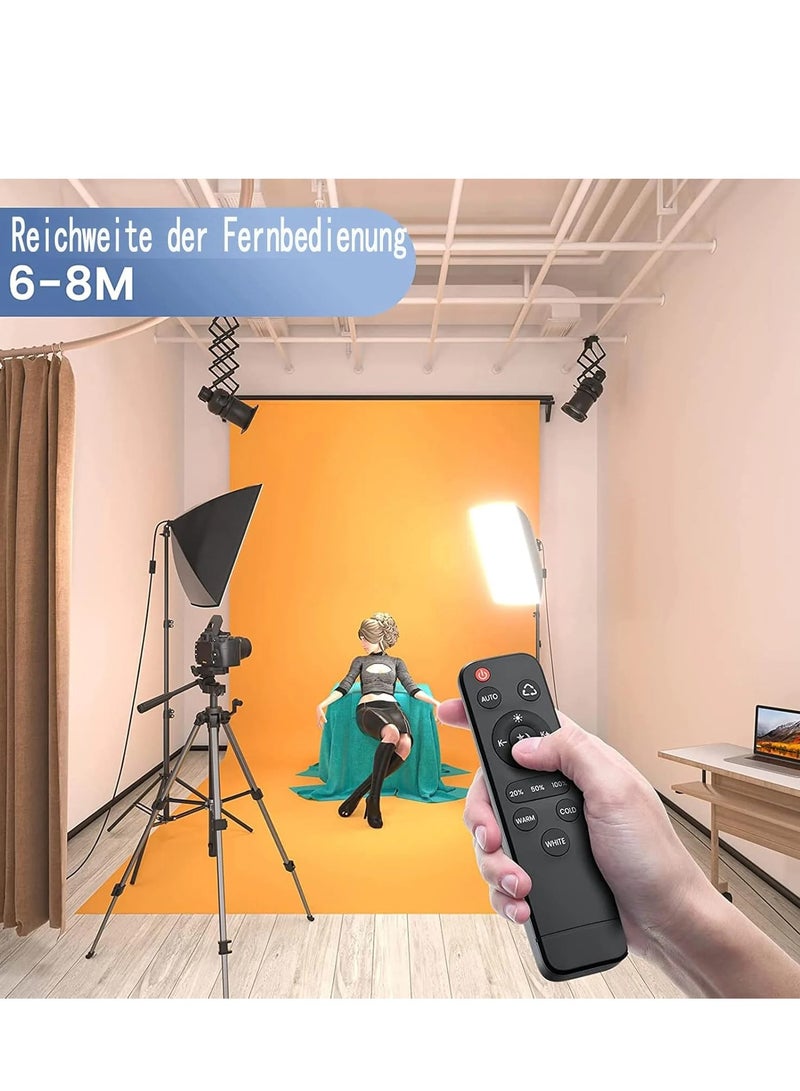 Softbox Led Light Set 50 x 70 cm Photo Studio Continuous Dimming Light for Video and Photography Studio 85W 3200-5600K with 2 85W Bulbs, 2 x Remote Control, 2m Adjustable Tripod
