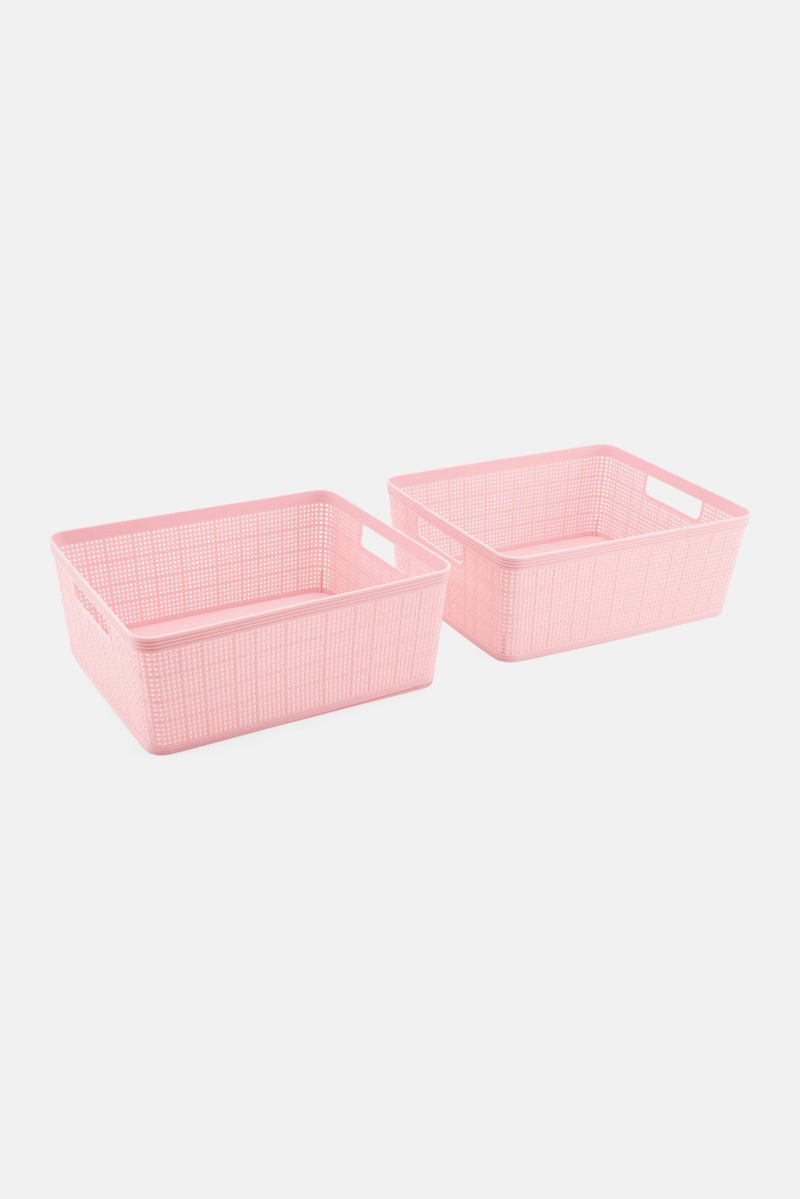 2 Bins Storage L 31 x H 13 x 25 W cm, Pink