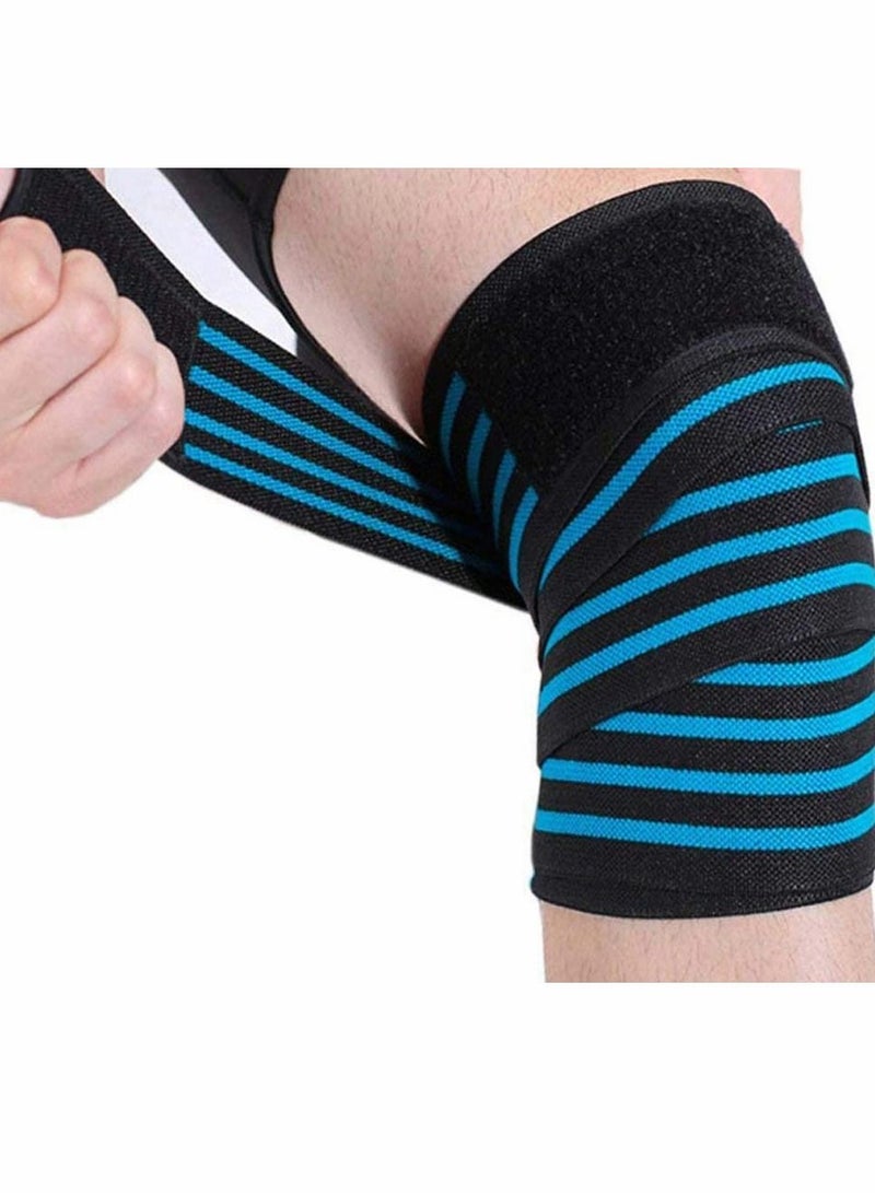 Knee Wrap, Compression Elasticity Weightlifting Squat Fitness Strap Leg Thigh Calf Shin Support Brace Protector Basketball Sport Tape Band Guard Arthritis Tendonitis Pain-relief for Men Women