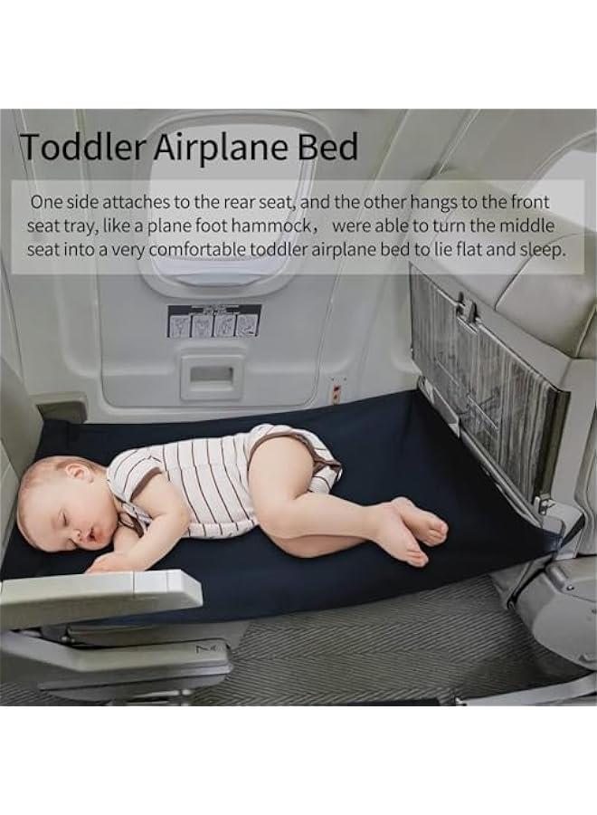 Airplane Bed for Toddler, Airplane Footrest for Kids Seat Extender, Portable Toddler Travel Bed, Airplane Leg Rest for Kids to Lie Down, Baby Travel Essentials for Flying Sleeping（Black）