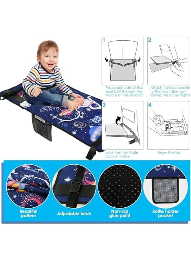 Kids Airplane bed, Extender Colorful Airplane Foot Hammock Breathable Toddler Airplane Bed Travel Essentials with Storage Bag for Kids Toddlers 79x44cm