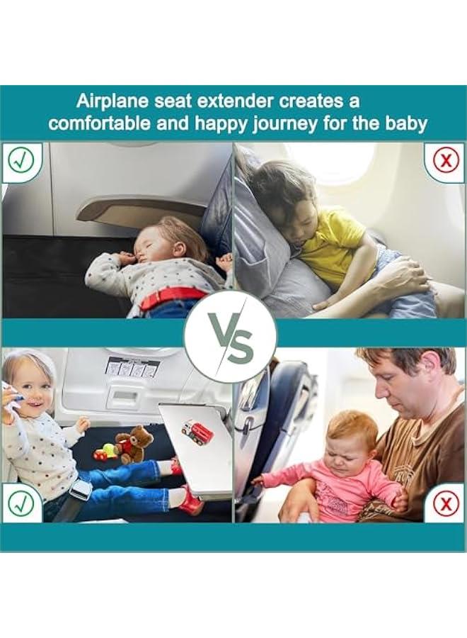 Airplane Bed for Toddler, Airplane Seat Extender for Kids, Kids Bed Airplane, Baby Plane Travel Essentials, Infant Flight Foot Rest for Airplane Travel (Black)