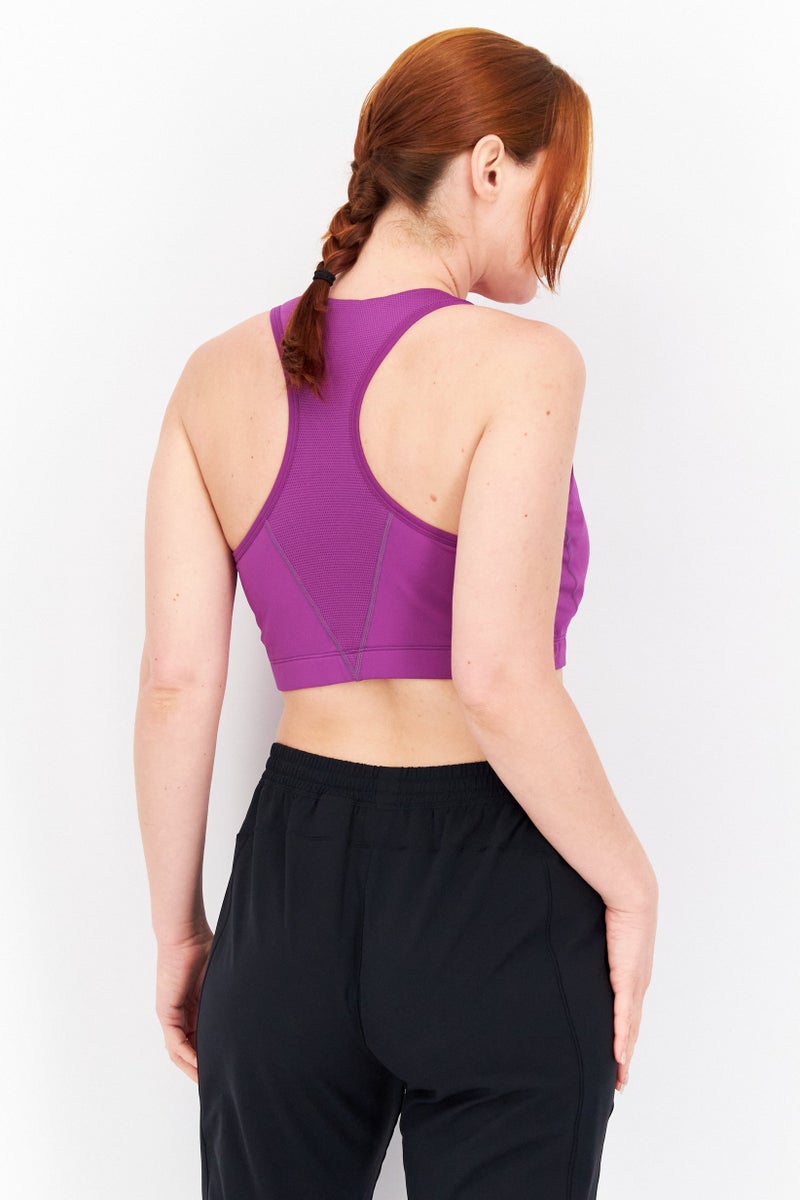 Women Sportswear Fit Sleeveless Training Sports Bra, Purple