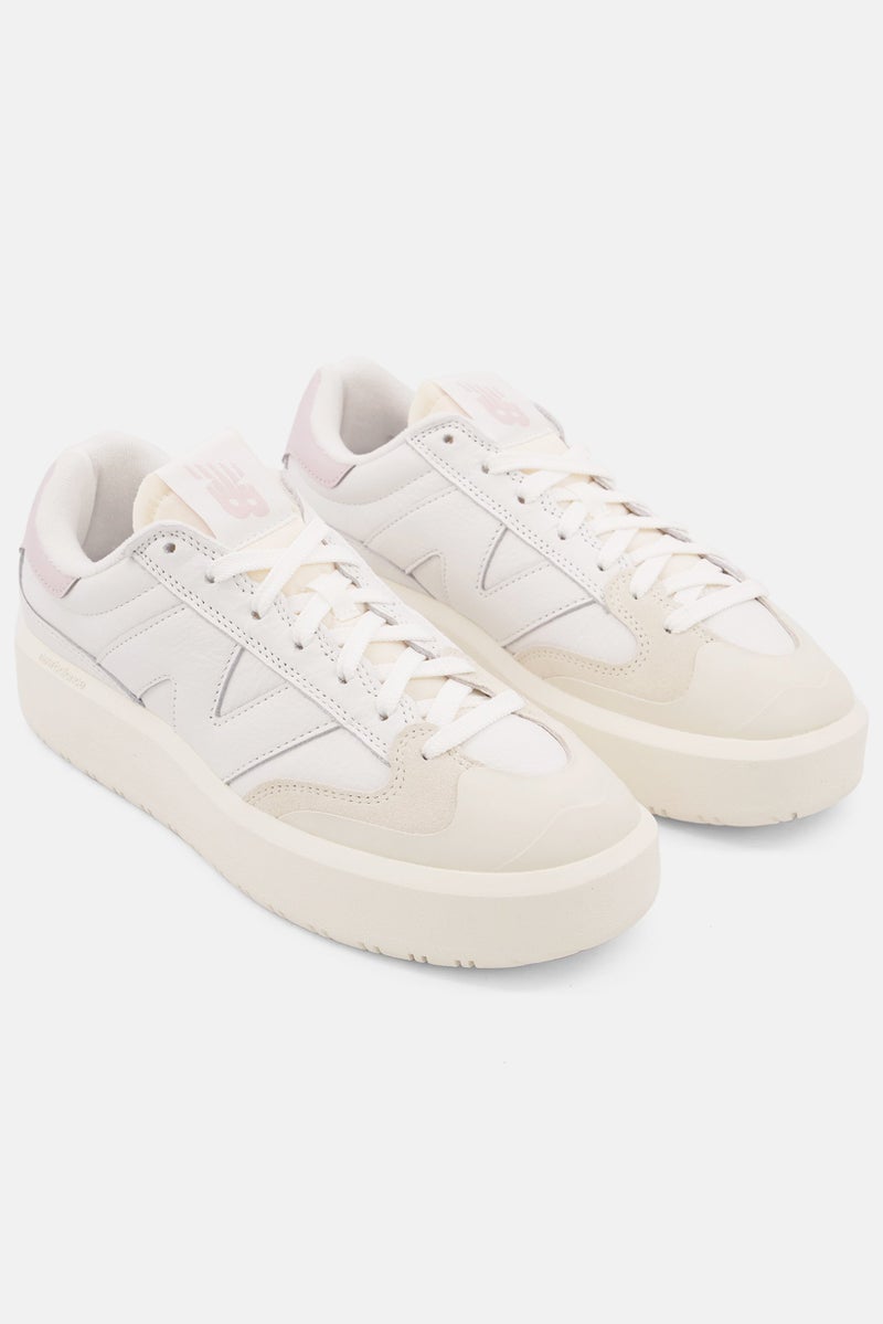 Men CT302SP Medium Lace Up Sneaker Shoes, White/Pink/Beige