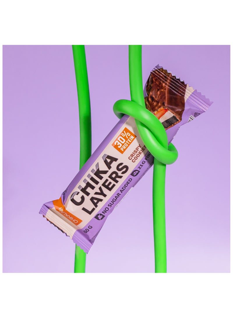 Chika Layers Chocolate Protein Bar with Crispy Cookies No Sugar Added 12x60g