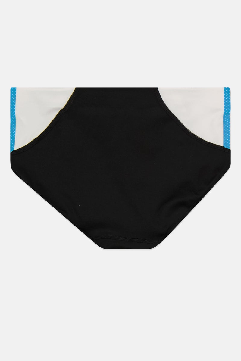 Women Brand Logo Bikini, Black/Blue