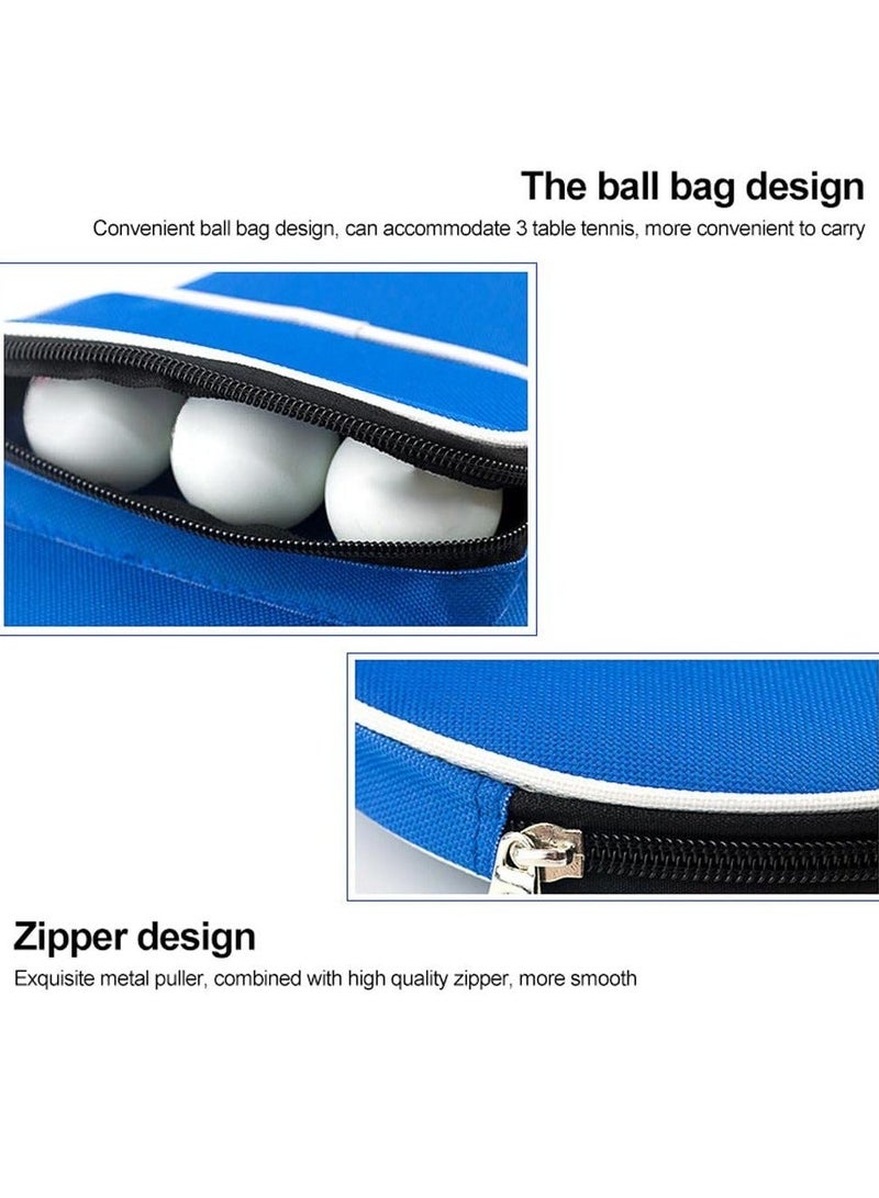 Table Tennis Bat Bag,Waterproof Ping Pong Paddle Bat Pouch,Table Tennis Racket Cover for One Racket Extra Ball Compartment for 3 Balls