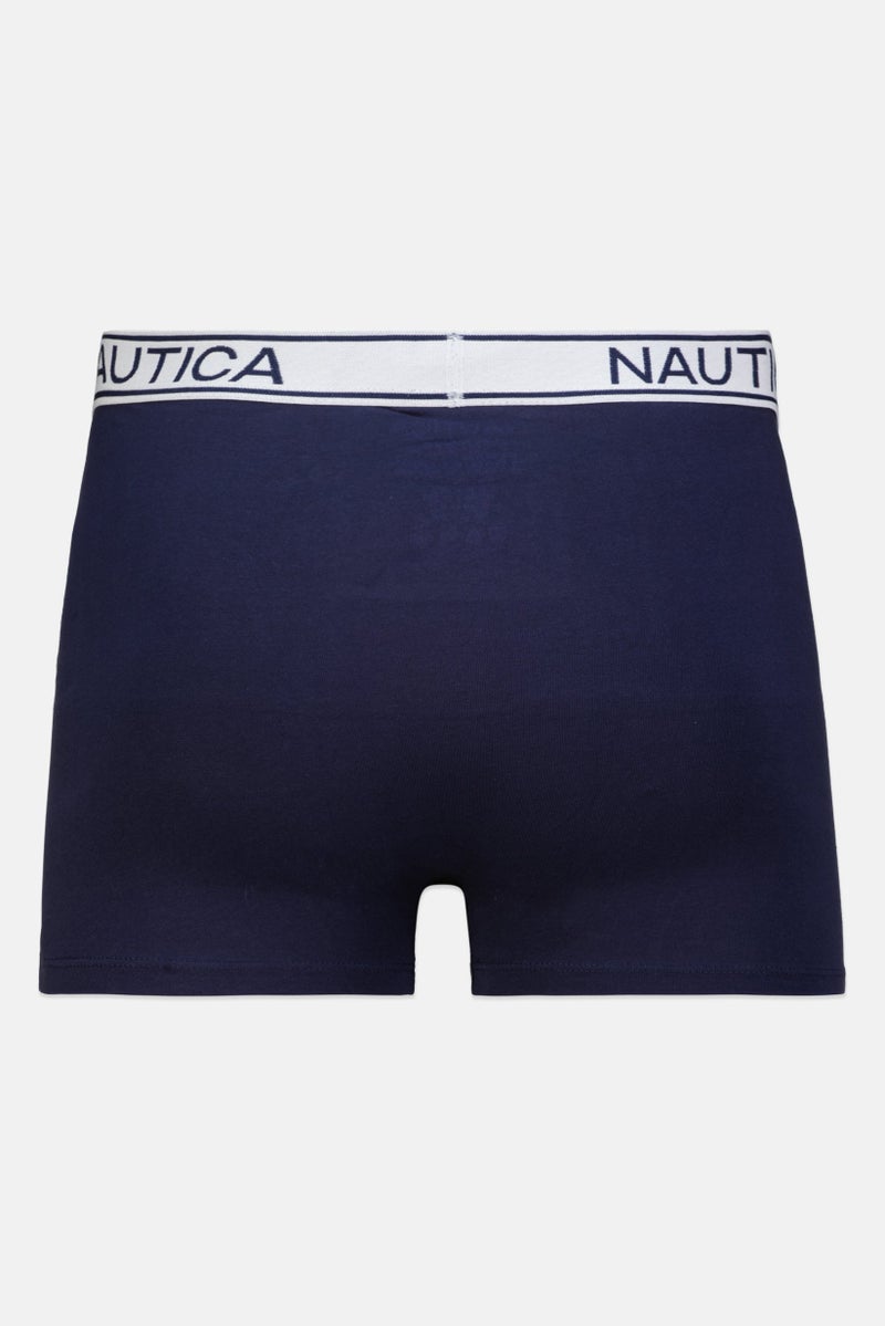 Men 3 Pieces Brand Logo Boxer Brief, Navy/Black/Light Blue