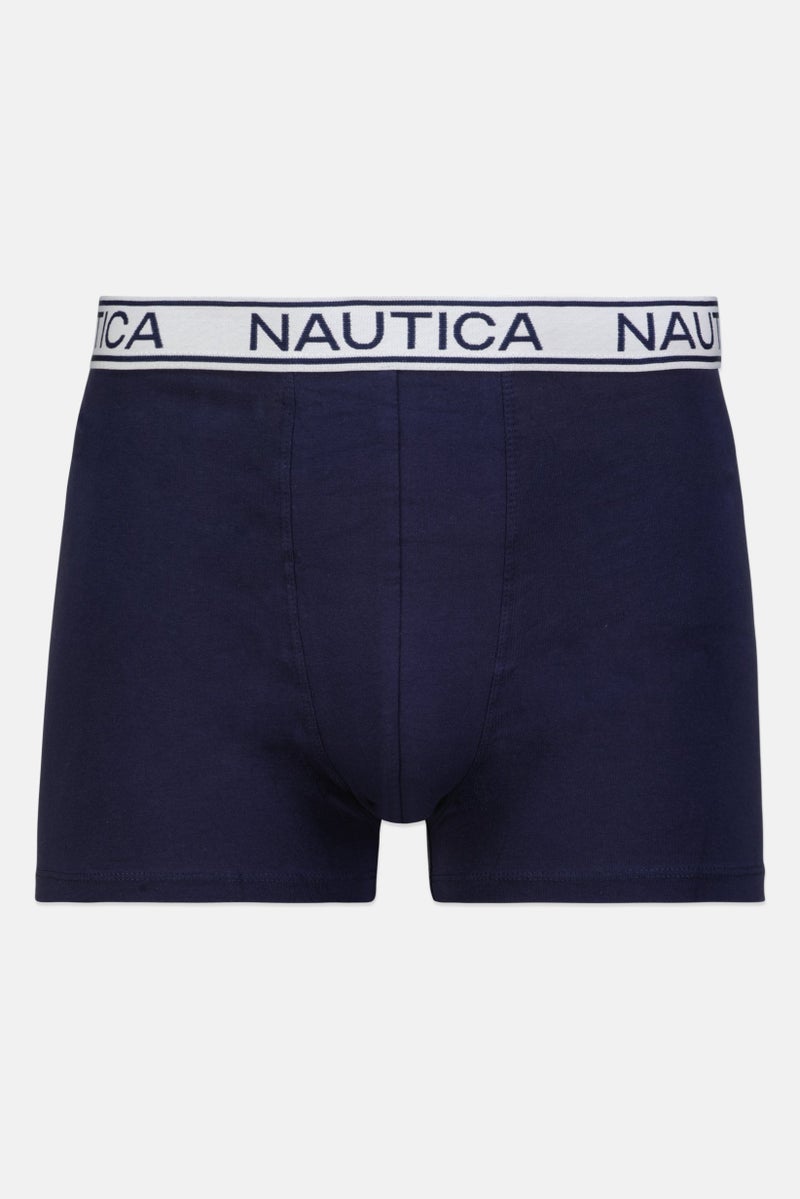 Men 3 Pieces Brand Logo Boxer Brief, Navy/Black/Light Blue