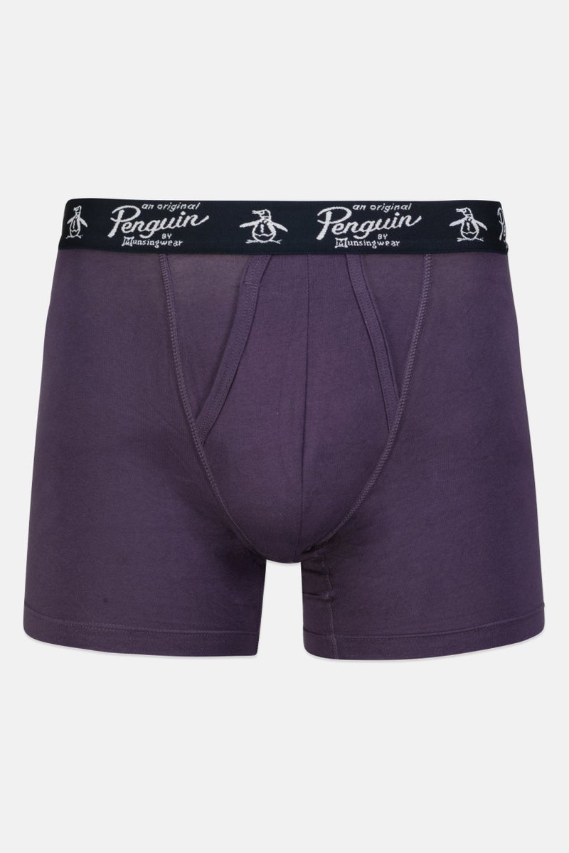 Men 3 Pc Textured Boxer Briefs, Maroon/Purple/Dark Grey