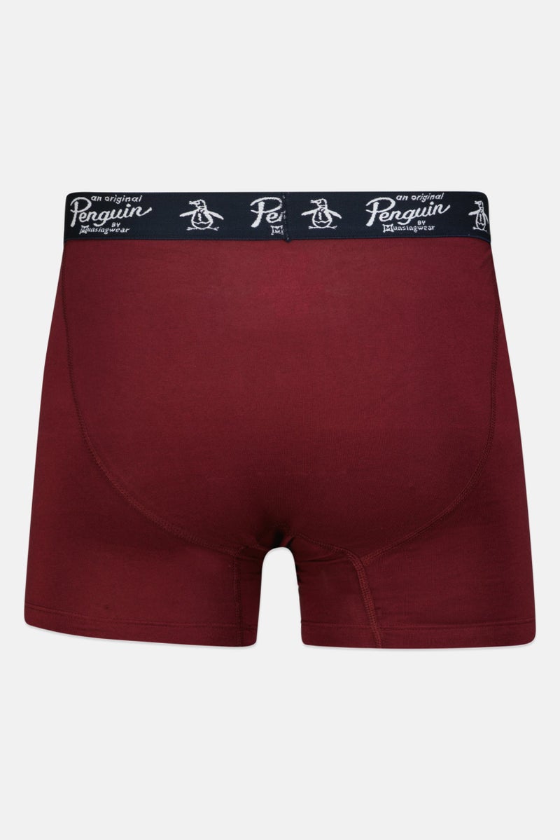 Men 3 Pc Textured Boxer Briefs, Maroon/Purple/Dark Grey