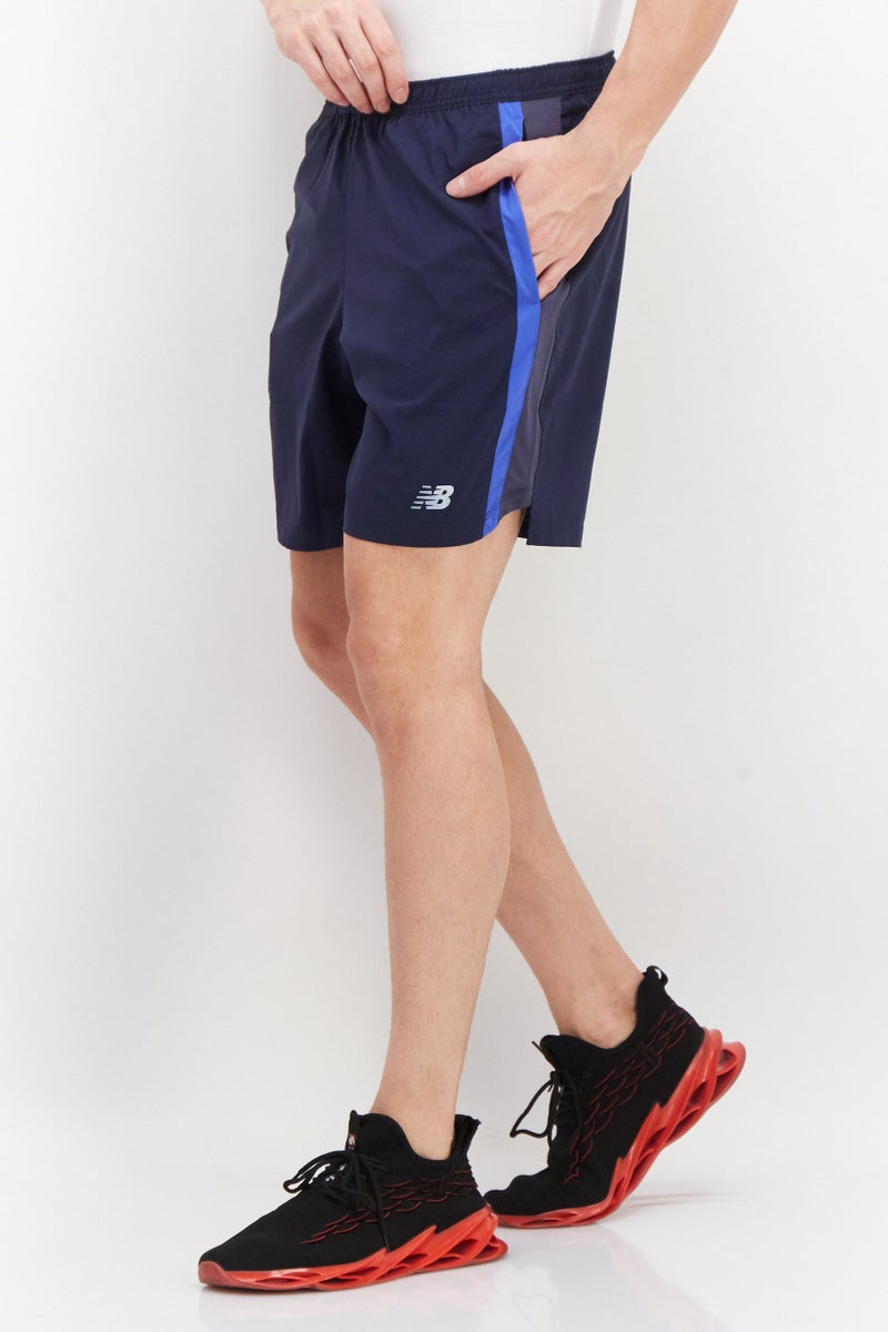 Men Sportswear Fit Brand Logo Running Shorts, Blue