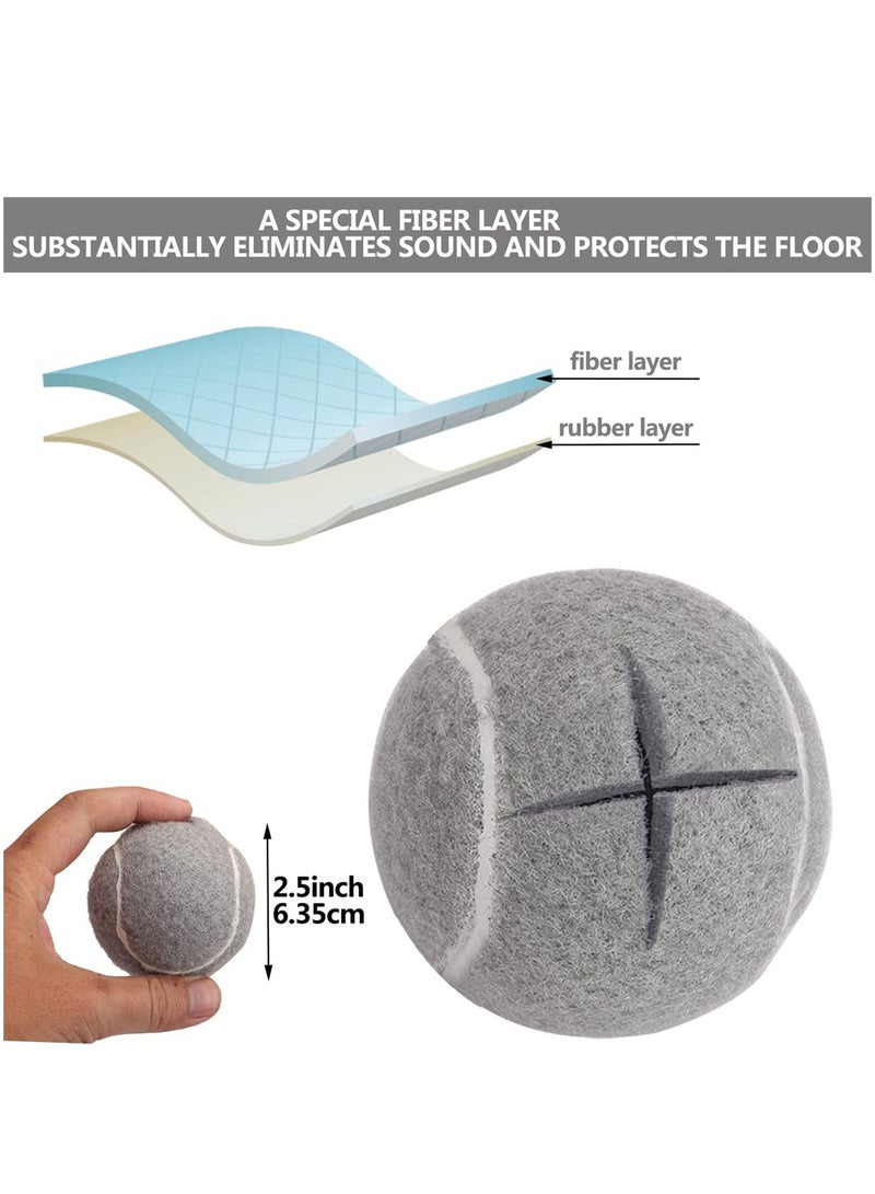 4 Universal Precut Walker Glide Balls for Seniors Gray Floor and Furniture Protection