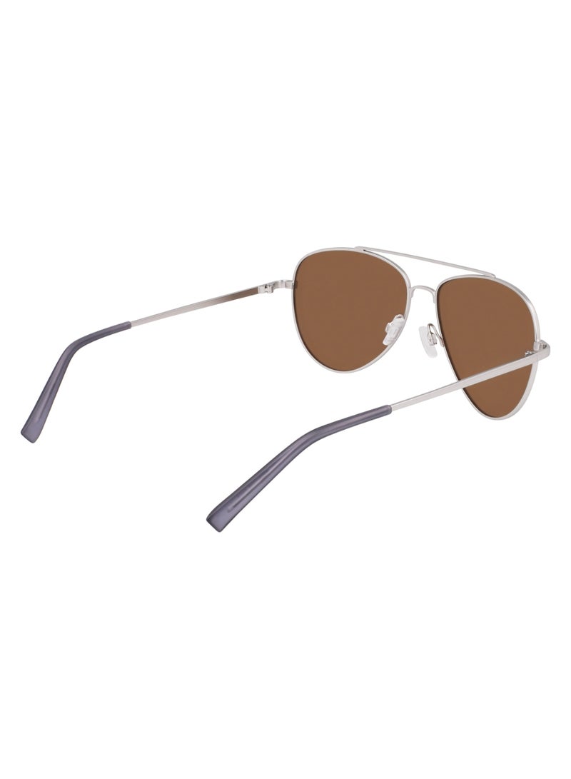 Men's UV Protection Aviator Shape Metal Sunglasses N101SP-040-5815 - Lens Size: 58 - Matte Silver