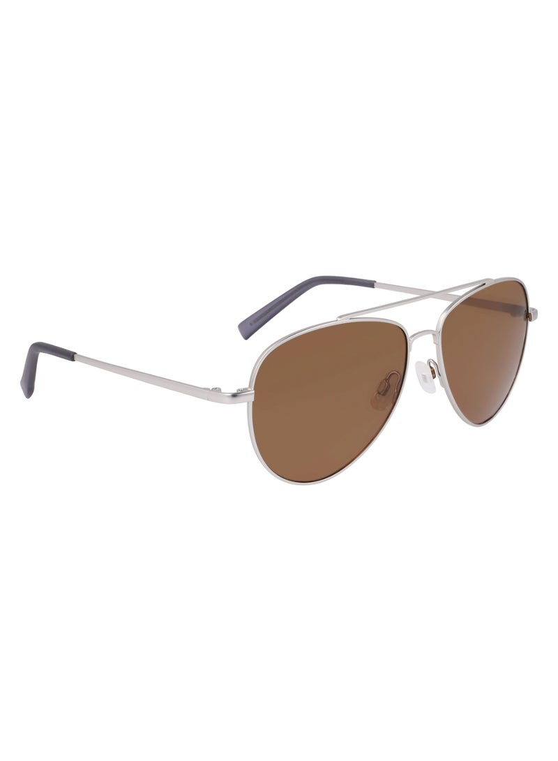 Men's UV Protection Aviator Shape Metal Sunglasses N101SP-040-5815 - Lens Size: 58 - Matte Silver