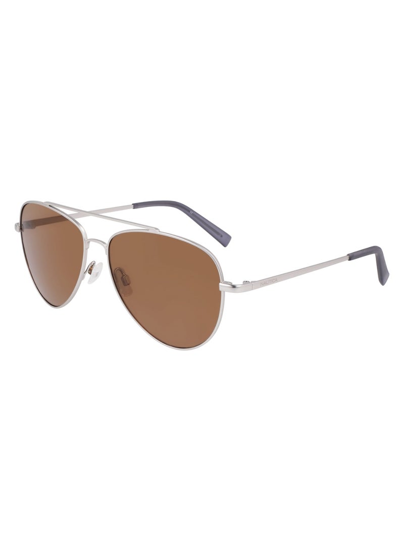 Men's UV Protection Aviator Shape Metal Sunglasses N101SP-040-5815 - Lens Size: 58 - Matte Silver