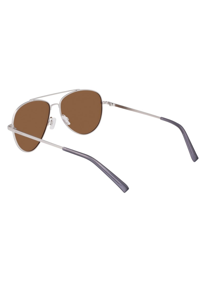 Men's UV Protection Aviator Shape Metal Sunglasses N101SP-040-5815 - Lens Size: 58 - Matte Silver