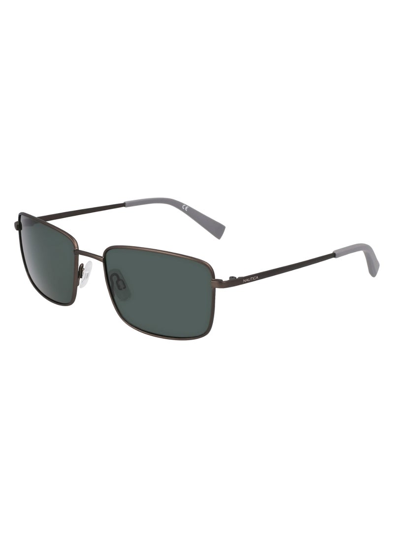 Men's UV Protection Rectangular Shape Metal Sunglasses N102SP-030-5518 - Lens Size: 55 - Matte Gunmetal