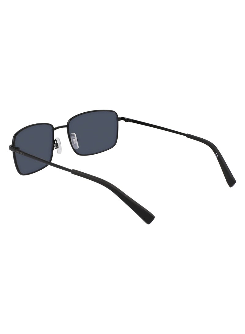 Men's UV Protection Rectangular Shape Metal Sunglasses N102SP-005-5518 - Lens Size: 55 - Matte Black