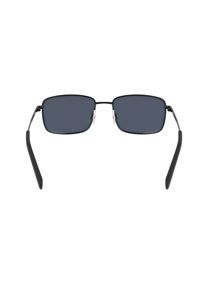 Men's UV Protection Rectangular Shape Metal Sunglasses N102SP-005-5518 - Lens Size: 55 - Matte Black