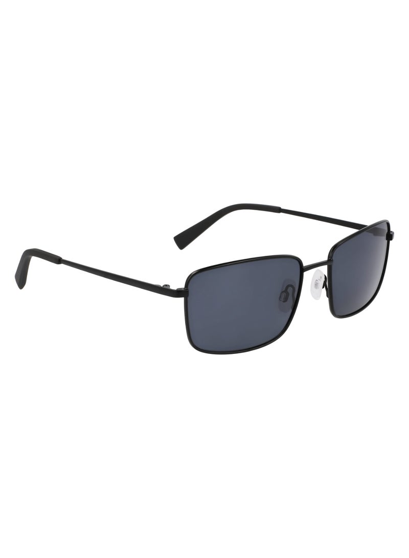 Men's UV Protection Rectangular Shape Metal Sunglasses N102SP-005-5518 - Lens Size: 55 - Matte Black