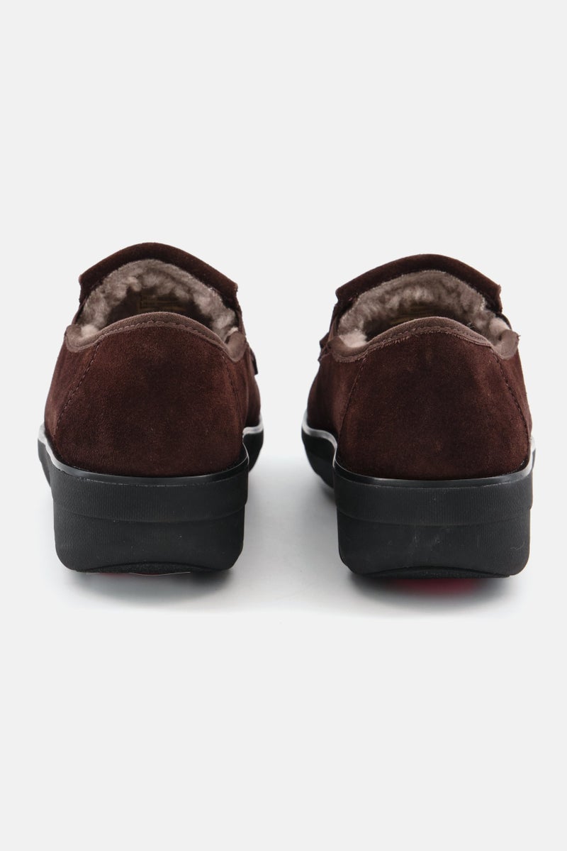 Women Fringe loafer Slip On Casual Shoe, Chocolate