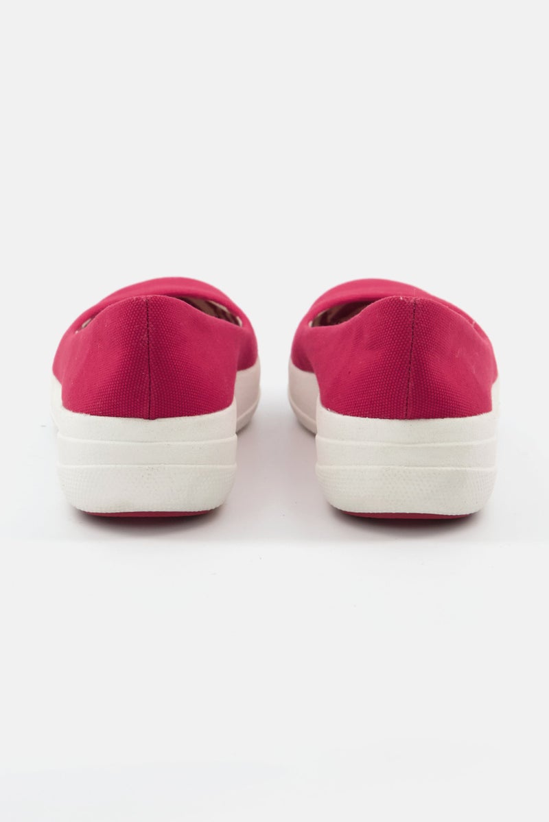 Kids Girl Slip On Ballerina Canvas Shoes, Red