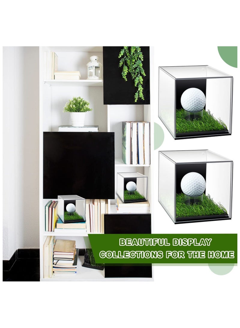 Golf Ball Display Case, Clear Acrylic Memorabilia Stand Cube Holder, Clear Display Box Square Display Holder Stand for Baseball Golf Ball Volleyball Enthusiasts Collectibles