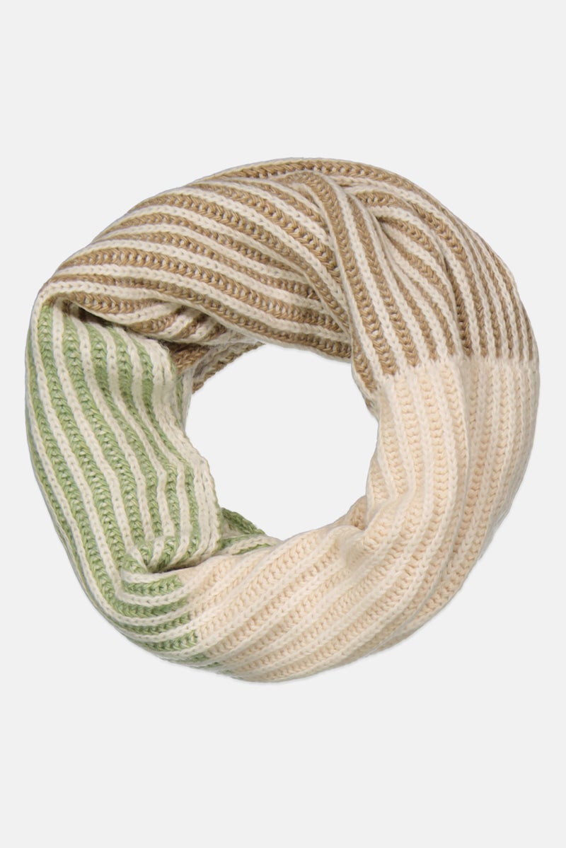 Women Knitted Scarf 74 x 133 cm, Beige Combo