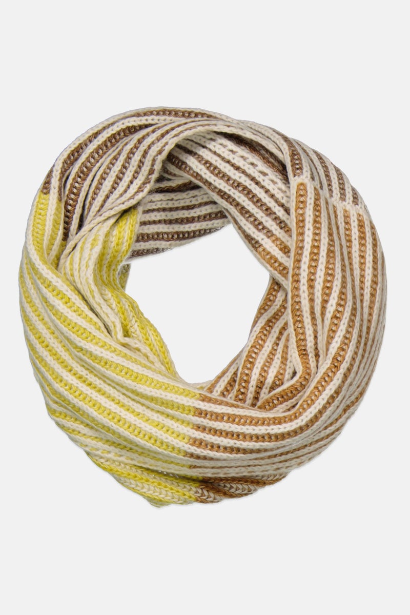 Women Knitted Scarf 74 x 133 cm, Beige Combo