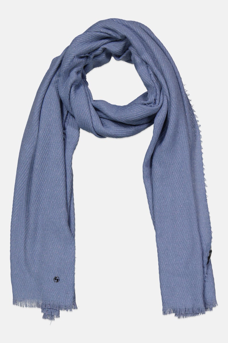 Women Metallic Scarf 206 L x 66 H cm, Blue