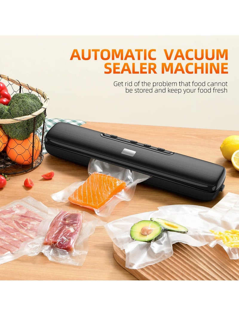 Vacuum Sealer Machine Food Vacuum Sealer for Food Saver Automatic Air Sealing System for Food Storage Dry and Moist Food Modes Compact Design 12.6 Inch with 15 Pieces Seal Bags Starter Kit