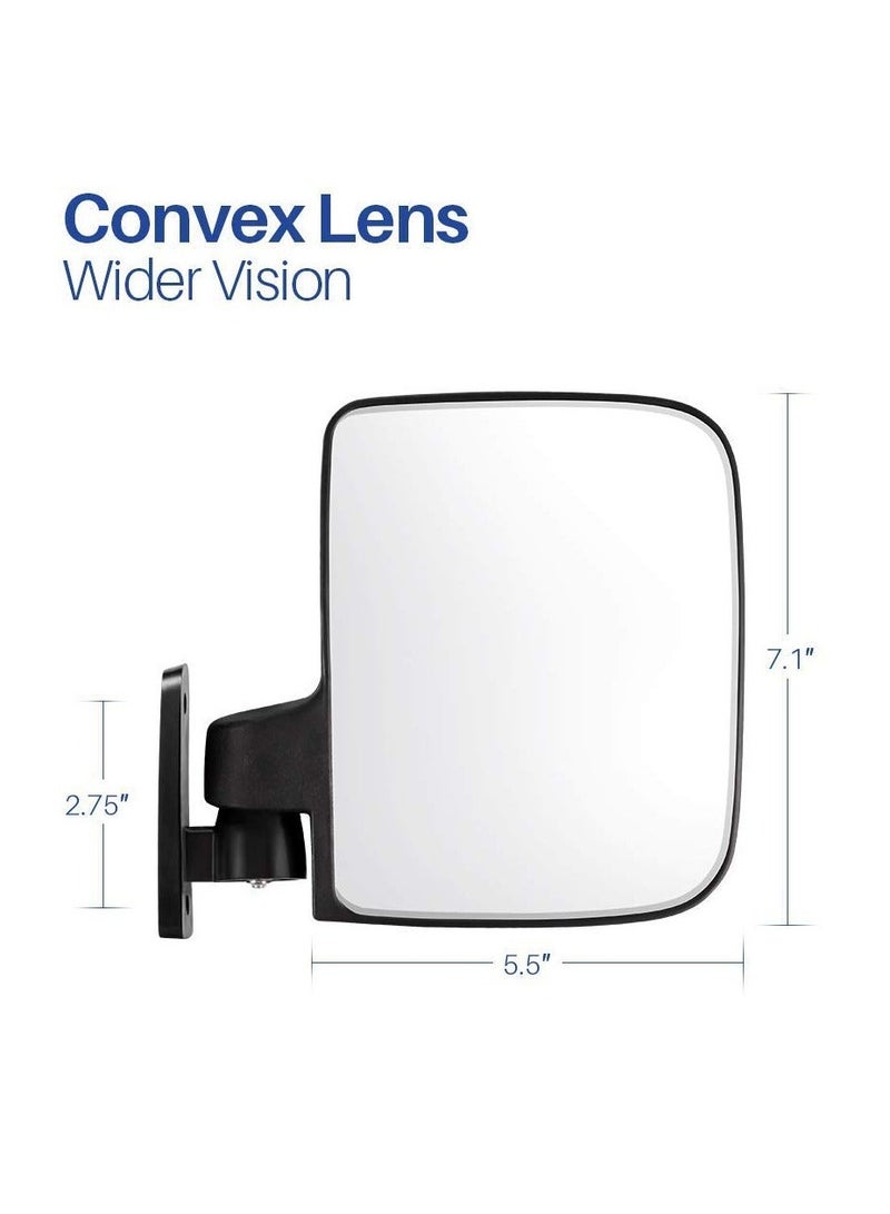 Golf Cart Mirrors Side View, Universal Golf Cart Side Mirror for, Golf Cart Folding Side View Mirrors  Club Car, EZGO, Yamaha, Star, Zone Carts, 2 Side Mirrors