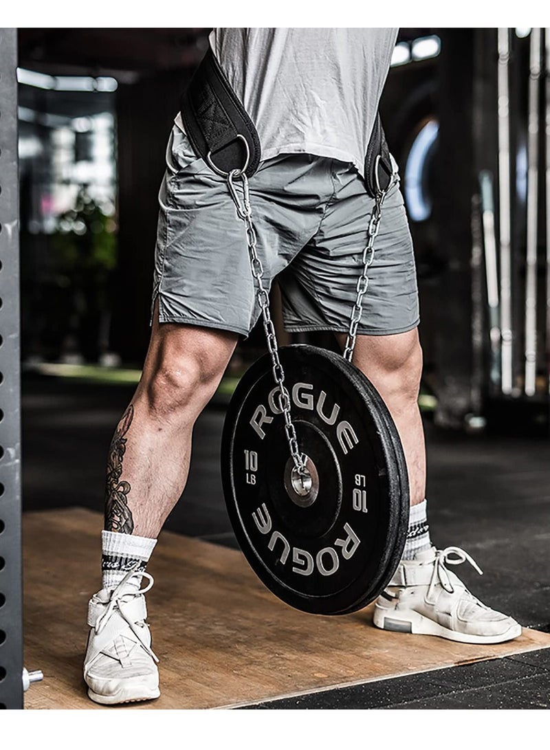 Weight Lifting Belt, Chain Fitness Dip Belt for Weightlifting Neoprene Support Weighted Pull Up Belt With Heavy Duty Steel Chain for Men Added Weight Training, Squat, Deadlift, Bodybuilding