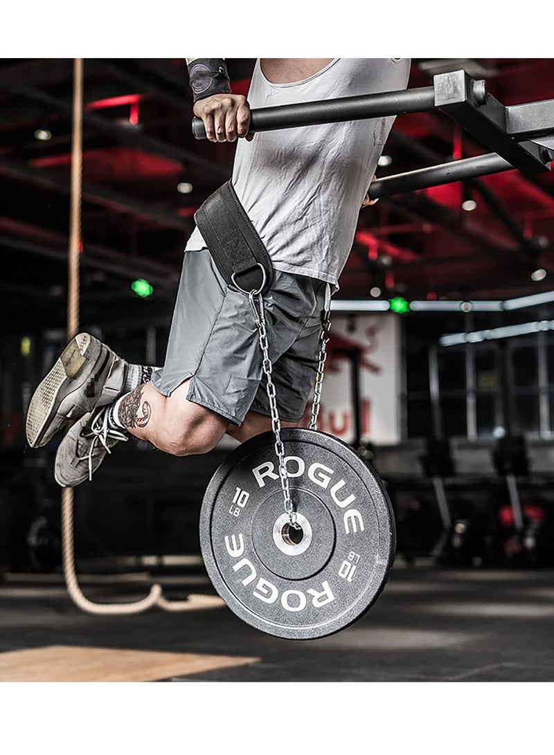 Weight Lifting Belt, Chain Fitness Dip Belt for Weightlifting Neoprene Support Weighted Pull Up Belt With Heavy Duty Steel Chain for Men Added Weight Training, Squat, Deadlift, Bodybuilding