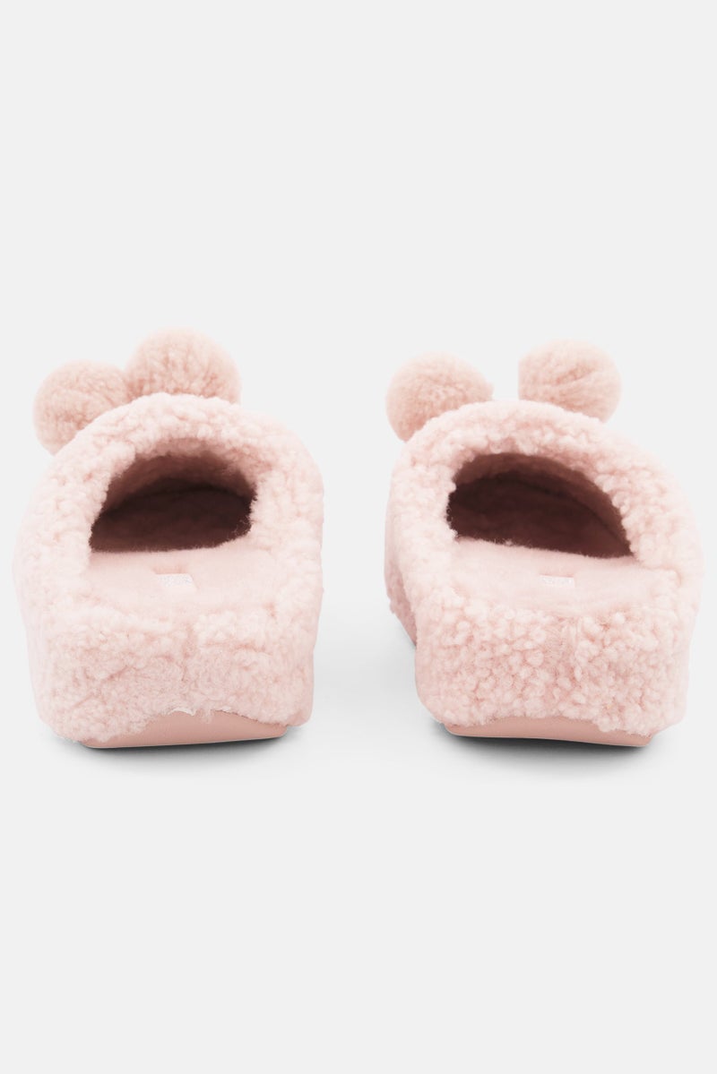 Women Shuv Pom Lounge Slippers, Pink