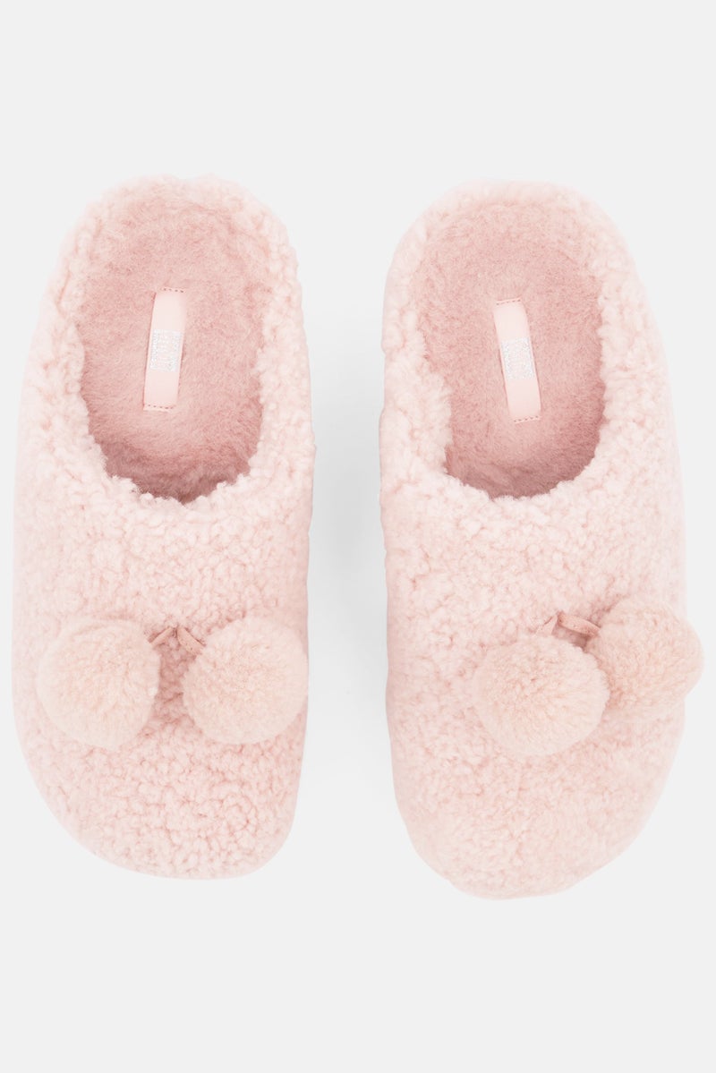 Women Shuv Pom Lounge Slippers, Pink