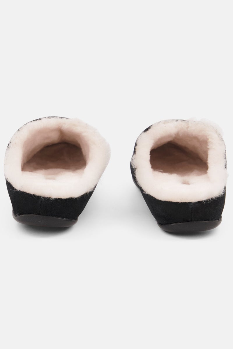 Women Slip On Chrissie Shearling Slippers, black