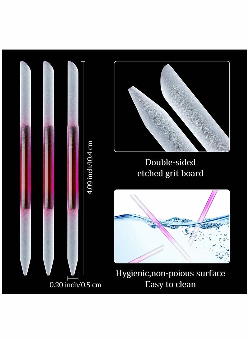 6-Piece Glass Cuticle Pusher Set - Double-Sided Trimmer & Filing Tool for Nail Salons, Home Manicures, Perfect for Women & Girls