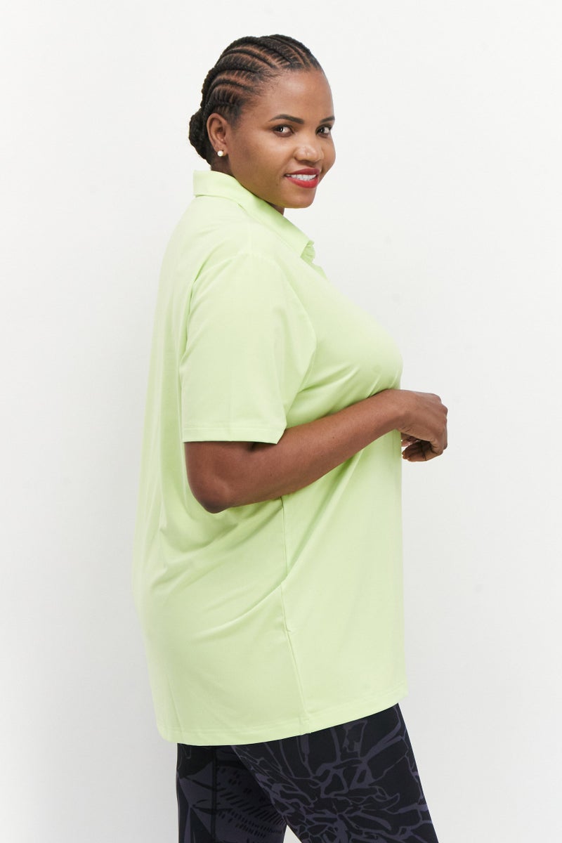 Women Sportswear Fit Short Sleeves Training Polo, Light Green