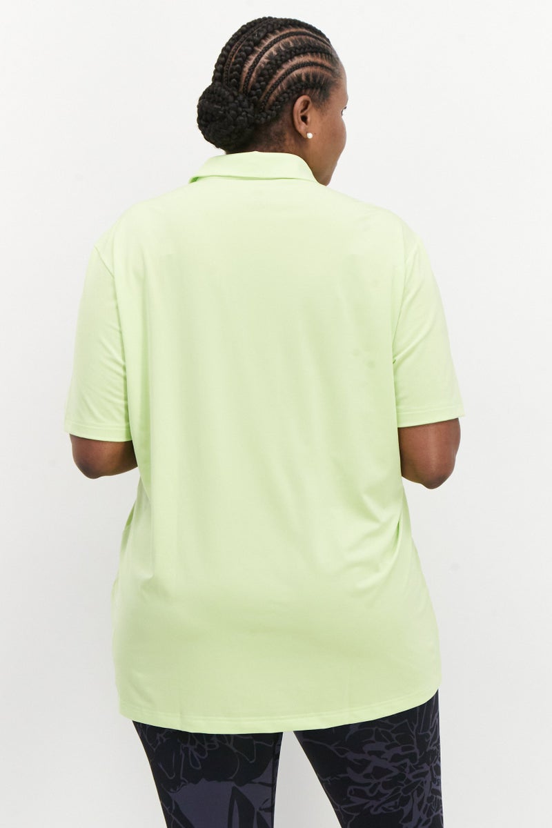 Women Sportswear Fit Short Sleeves Training Polo, Light Green