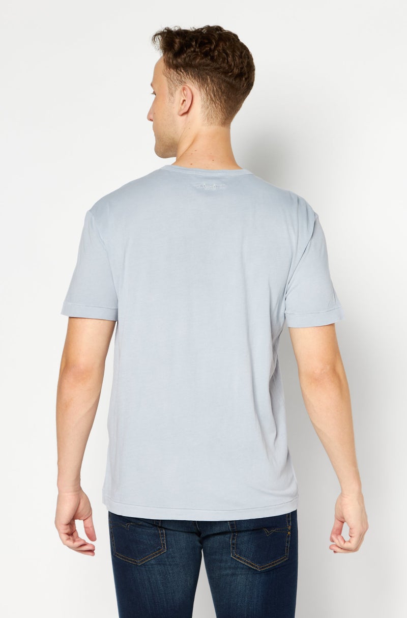 Men Round Neck Short Sleeve Solid T-Shirts, Grey