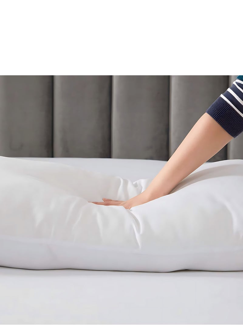 1-Piece Body Pillow Striped White, Long Pillow Soft Microfiber Anti Allergic&Anti-bacterial, Size(40x140CM)