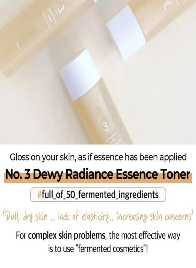 Numbuzin No.3 Super Glowing Essence Toner - Radiance-Boosting Toner with Fermented Ingredients, Niacinamide, and Galactomyces for Luminous Skin,Korean Skincare,200ml