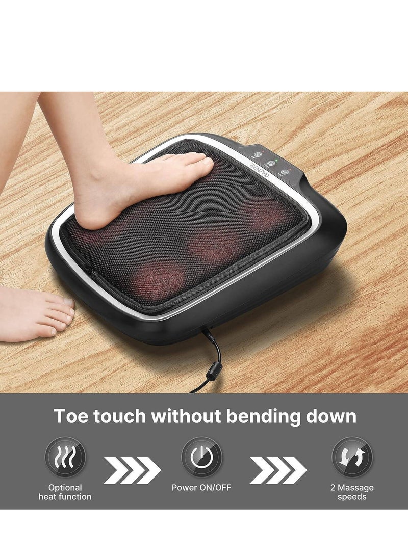 Foot Massager with Heat, Shiatsu Heated Electric Foot Massager