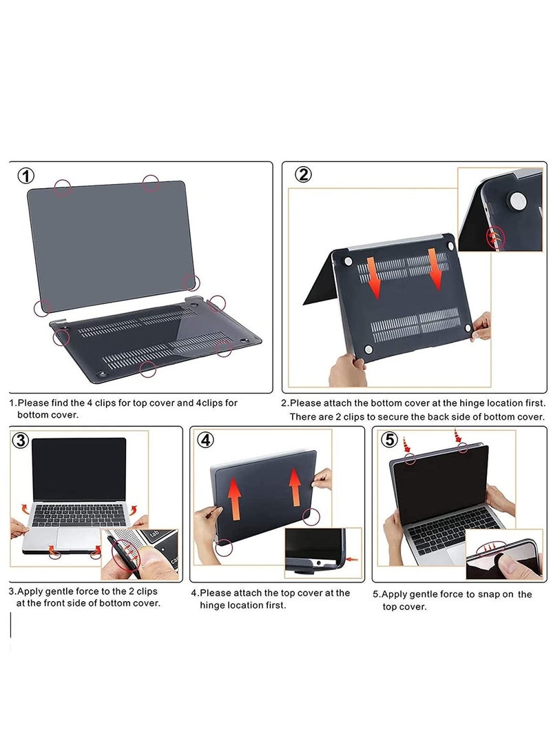 NTECH Compatible with MacBook Air 13 inch Case 2022 2021 2020 2019 2018 Release A2337 M1 A2179 A1932 Retina Display with Touch ID Plastic Hard Shell Case & Keyboard Cover Skin Crystal Clear