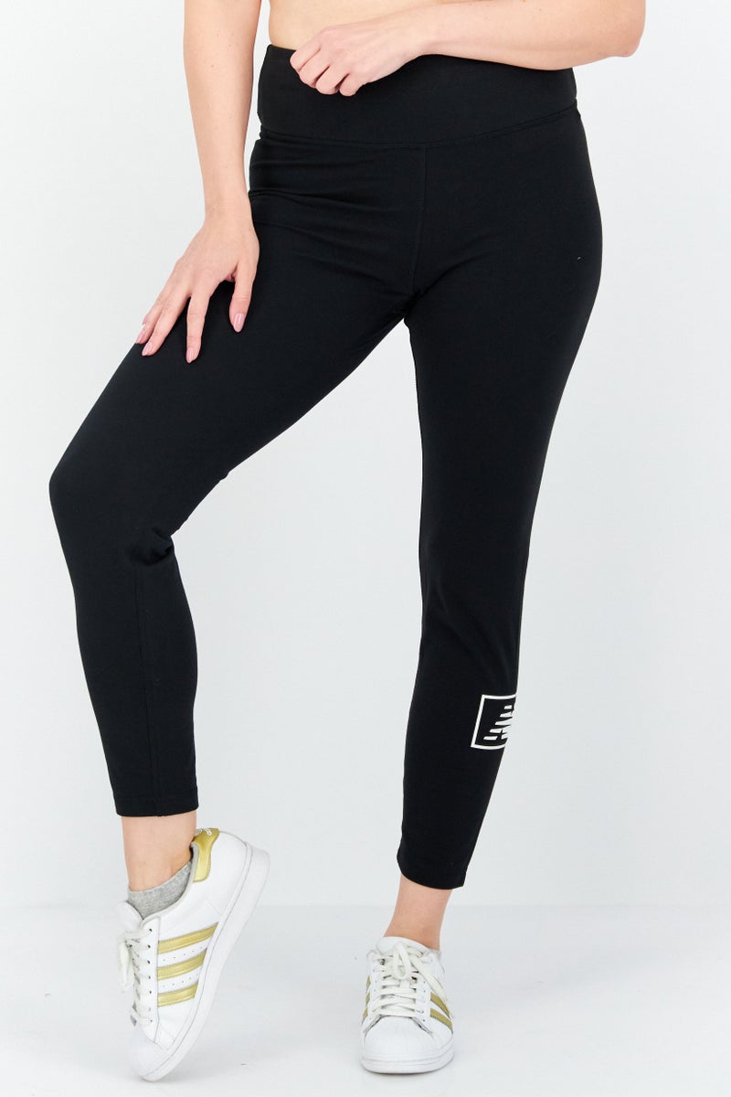 Women Sportswear Fit Brand Logo Training Leggings, Black